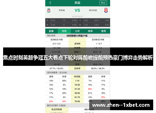 焦点时刻英超争冠五大看点下轮对阵前瞻提前预热豪门博弈走势解析